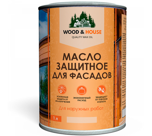 Купить МАСЛО ЗАЩИТНОЕ ДЛЯ ФАСАДОВ WOOD & HOUSE в Евпатории, Республика Крым