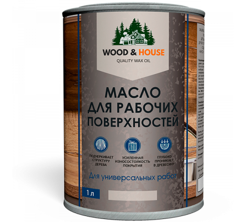 Купить МАСЛО ДЛЯ РАБОЧИХ ПОВЕРХНОСТЕЙ WOOD & HOUSE в Евпатории, Республика Крым