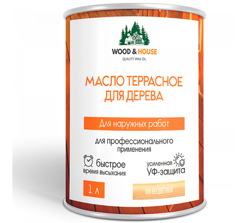 Заказать МАСЛО ТЕРРАСНОЕ ДЛЯ ДЕРЕВА WOOD & HOUSE в Евпатории, Республика Крым
